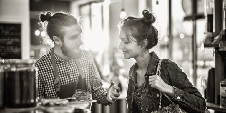 man with jar and woman 2X1