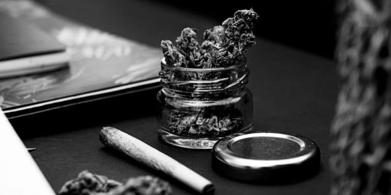 jar of flower with joint and notepad 2X1