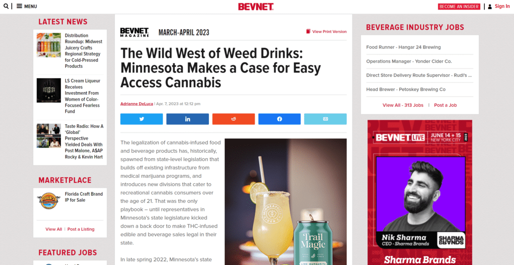 BEVNET MAGAZINE: The Wild West of Weed Drinks: Minnesota Makes a Case ...