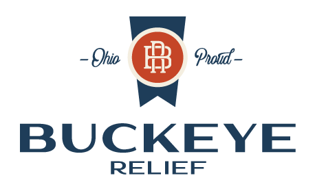 Brand logo for Ohio based Buckeye Relief